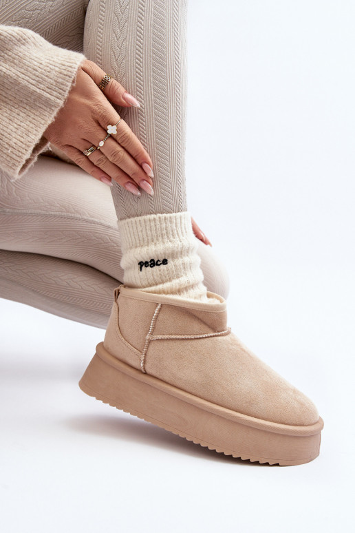 snowboots met massieve zool beige Caliksa