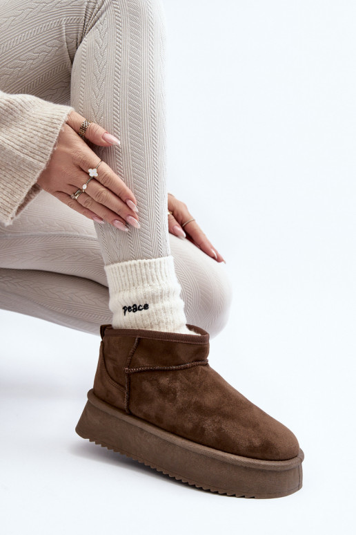 snowboots met massieve zool in kaki kleur Caliksa snowboots met massieve zool in kaki kleur Caliksa