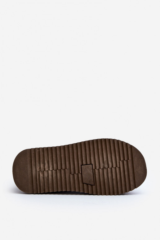 snowboots met massieve zool in kaki kleur Caliksa snowboots met massieve zool in kaki kleur Caliksa