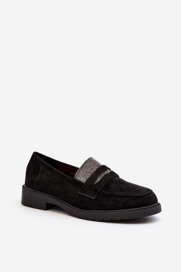 Versierde mocassins in zwarte kleur voor Dananei