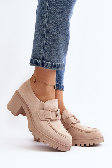 Finley suède schoenen met brede hak 2