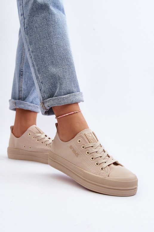 Textiel sneakers beige kleur Staneva