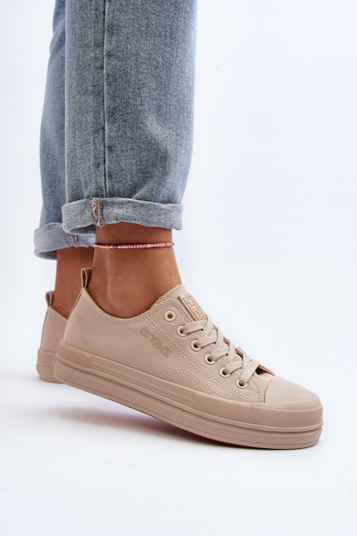 Textiel sneakers beige kleur Staneva
