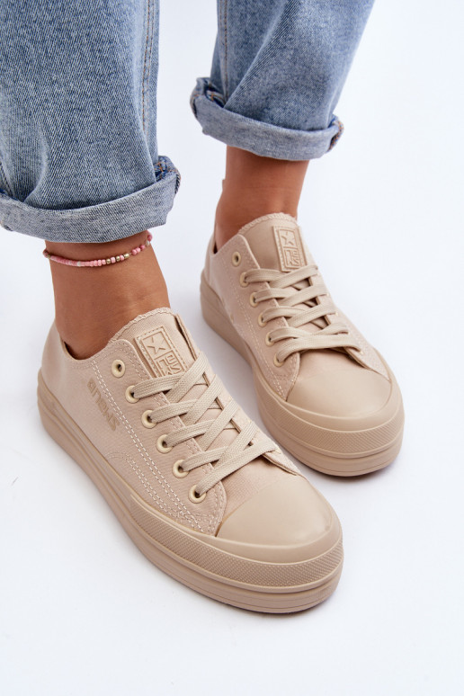 Textiel sneakers beige kleur Staneva