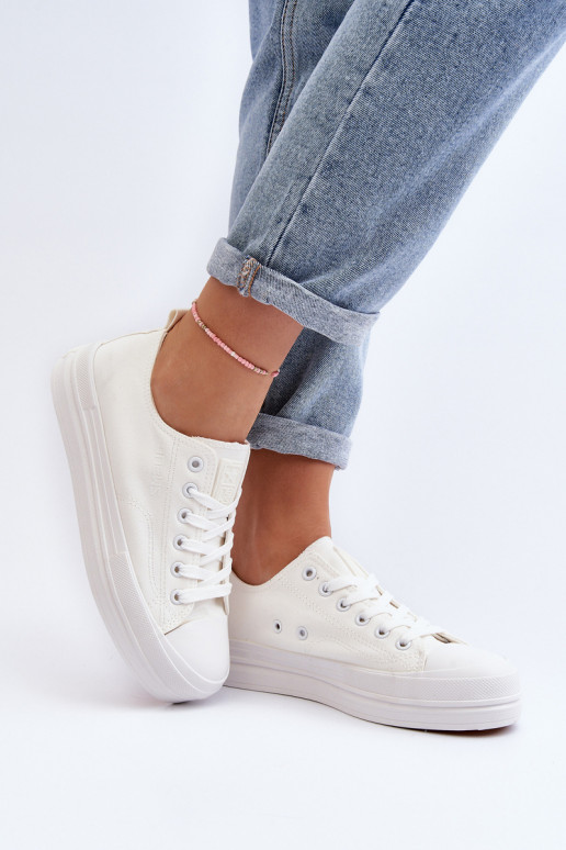 Textiel sneakers in witte kleur Staneva
