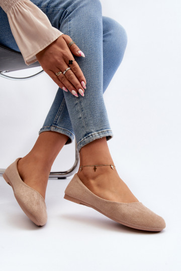 Lasota beige suède ballerina's