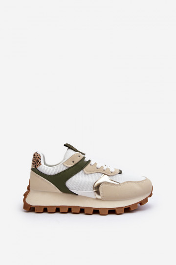 Sneakers model schoenen sportschoenen beige-groene kleur Ralita 2