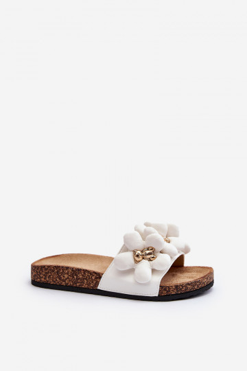 Damespantoffels met mooie details in de witte kleur Bunlia