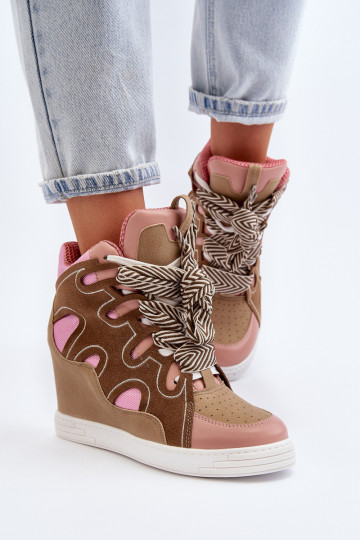 Sneakers model schoenen roze kleur Leoppa