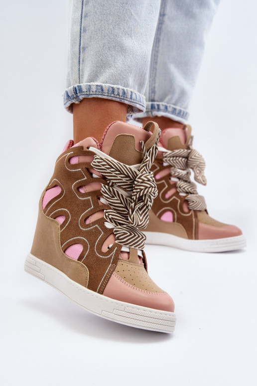 Sneakers model schoenen roze kleur Leoppa