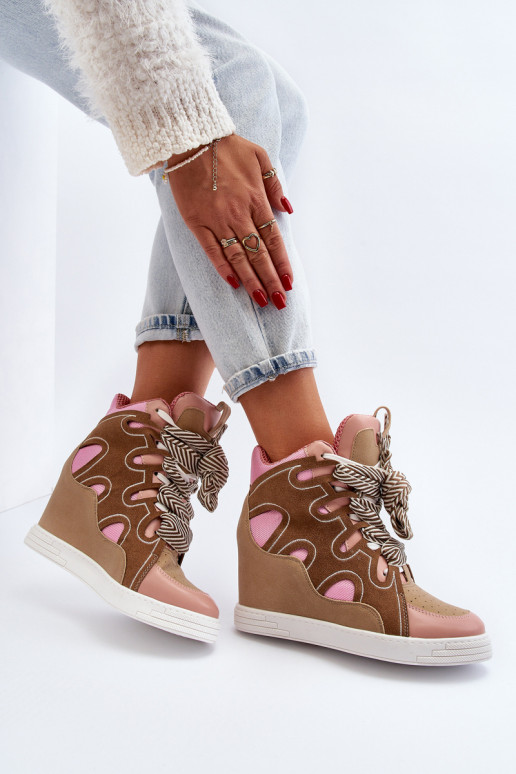 Sneakers model schoenen roze kleur Leoppa