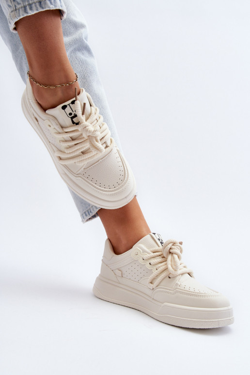 Sneakers model schoenen Eco beige kleur Avanalis