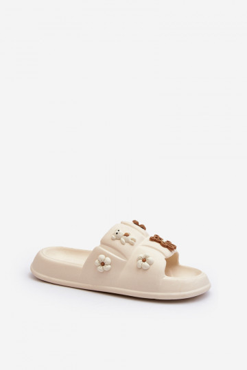 Lichtgewicht pantoffels met mooie details in beige Cambrina