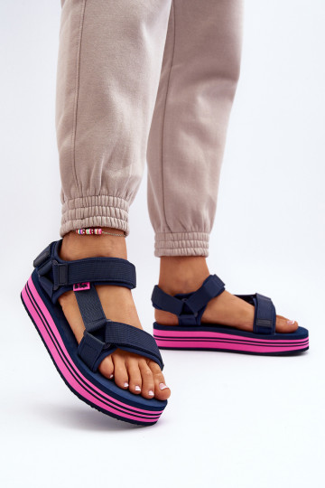 Damesplatformsandalen Lee Cooper LCW-24-05-2754L donkerblauw 2