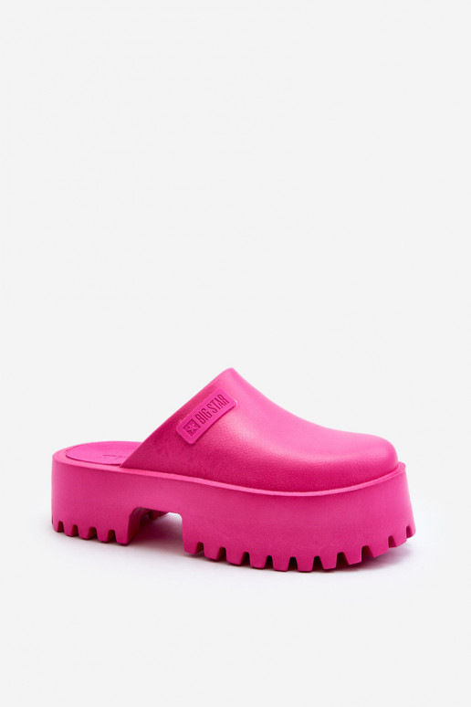 Damespantoffels met modieuze massieve zolen Big Star NN274019 roze kleur Damespantoffels met modieuze massieve zolen Big Star NN274019 roze kleur