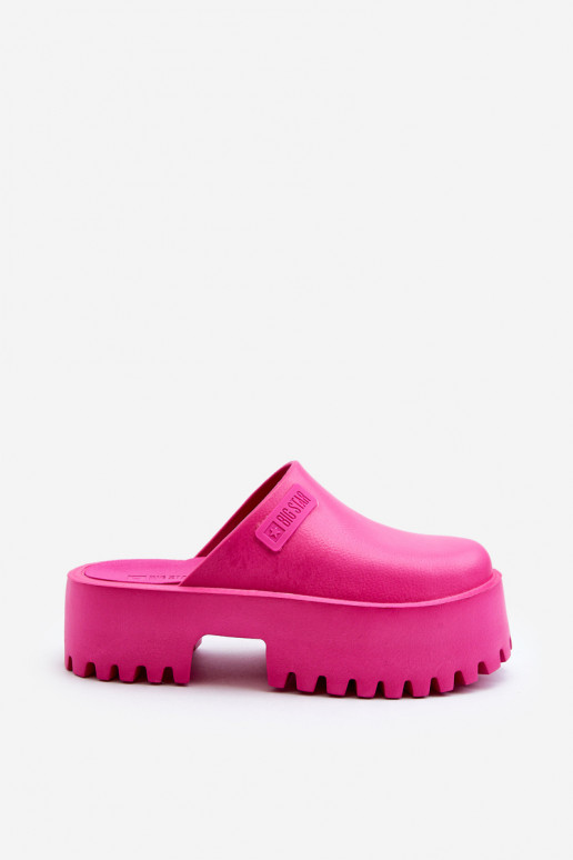 Damespantoffels met modieuze massieve zolen Big Star NN274019 roze kleur Damespantoffels met modieuze massieve zolen Big Star NN274019 roze kleur