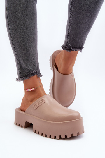 Slippers met modieuze massieve zool Big Star NN274016 beige