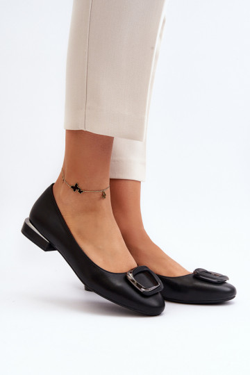 Ballerina's met gespen Sergio Leone BL203 zwart 2