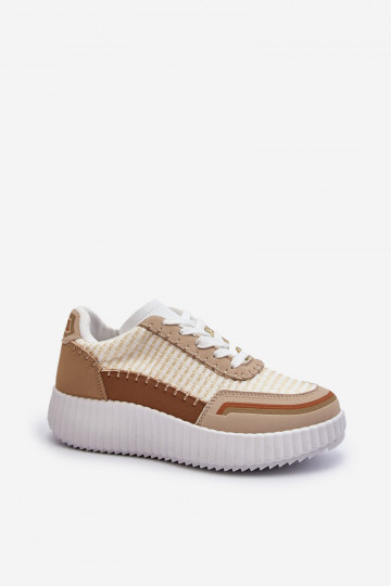 Sneakers model schoenen met een beige platform Redala