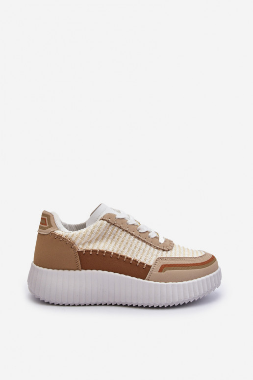 Sneakers model schoenen met een beige platform Redala