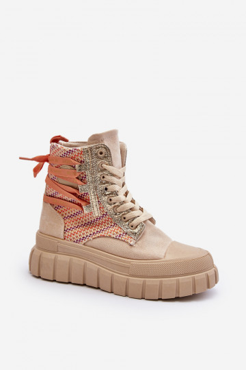 Vrijetijdsschoenen met plateau in beige kleur Kernia