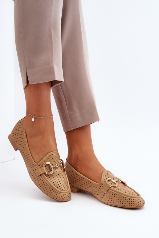 damesmocassins met brede hakken met ornamenten in bruin Iluvana damesmocassins met brede hakken met ornamenten in bruin Iluvana