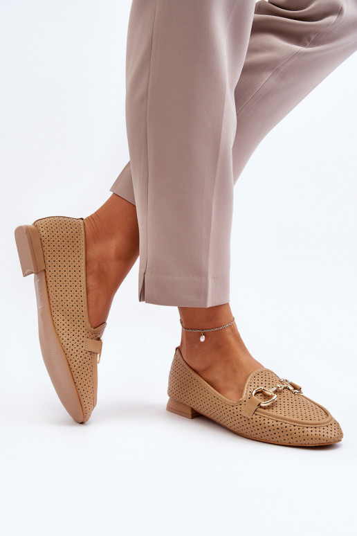 damesmocassins met brede hakken met ornamenten in bruin Iluvana damesmocassins met brede hakken met ornamenten in bruin Iluvana