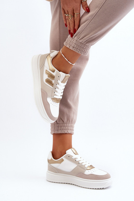 Sneakers model schoenen beige Regines