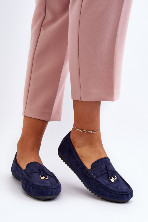 gemaakt van suède Klassiek model Mocassins donkerblauw kleur Ontala gemaakt van suède Klassiek model Mocassins donkerblauw kleur Ontala