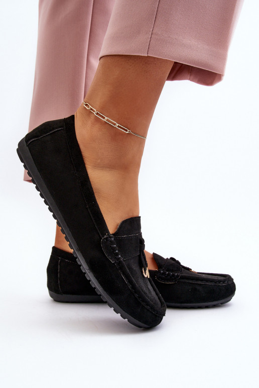 gemaakt van suède Klassiek model Mocassins zwart kleur Ontala gemaakt van suède Klassiek model Mocassins zwart kleur Ontala