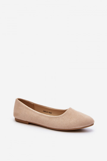 Suède ballerina's beige Kommia
