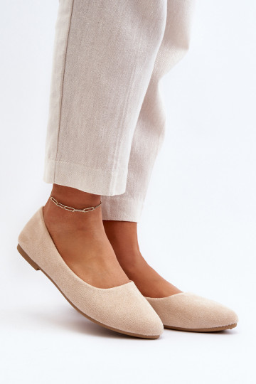 Suède ballerina's beige Kommia 2