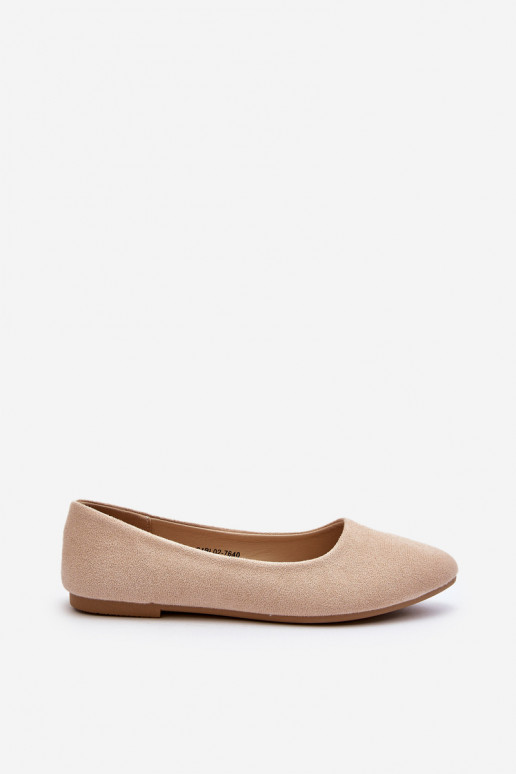 Suède ballerina's beige Kommia