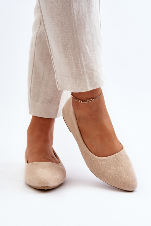 Suède ballerina's beige Kommia