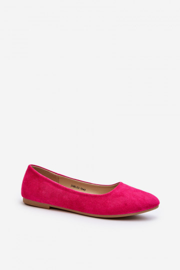 Suède ballerina's roze kleur Kommia