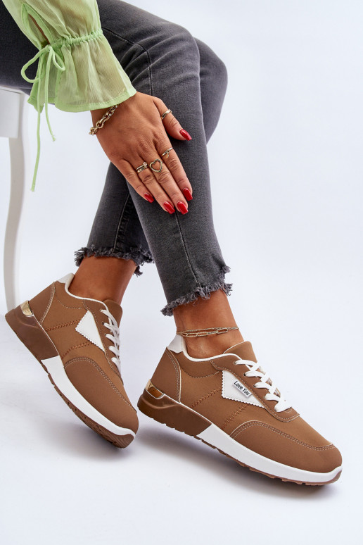 sportschoenen Sneakers model schoenen bruine kleur Vovella