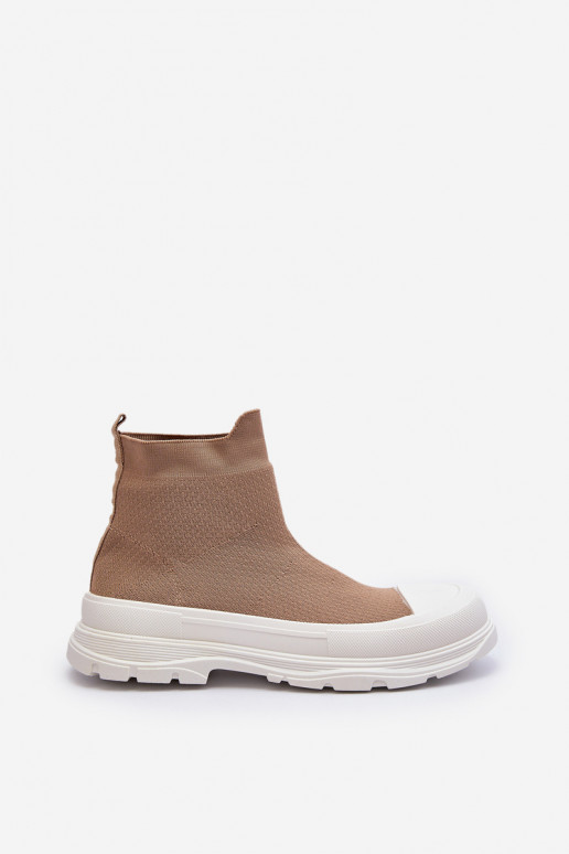 Bruine Ilanae-dameslaarzen met een sokachtige binnenzool Bruine Ilanae-dameslaarzen met een sokachtige binnenzool