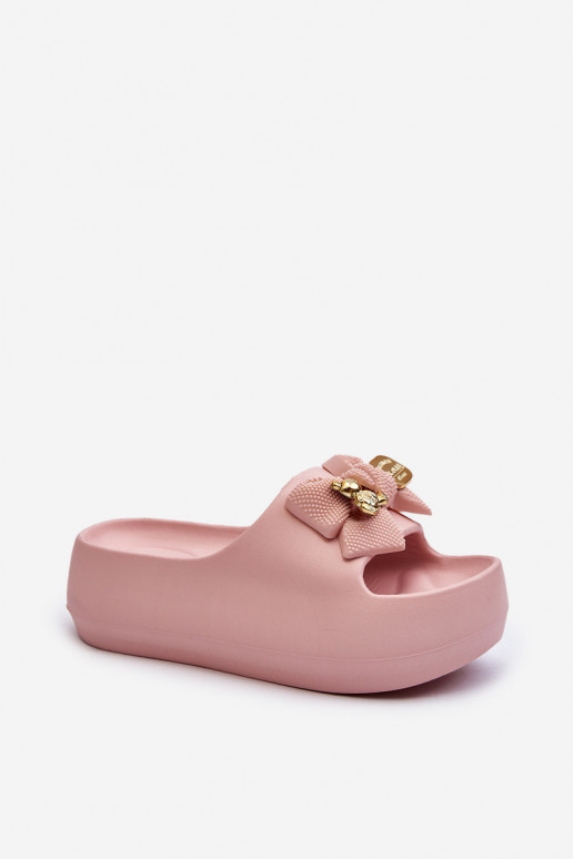 Lichte pantoffels Damespantoffels met linten in roze Salessa Lichte pantoffels Damespantoffels met linten in roze Salessa