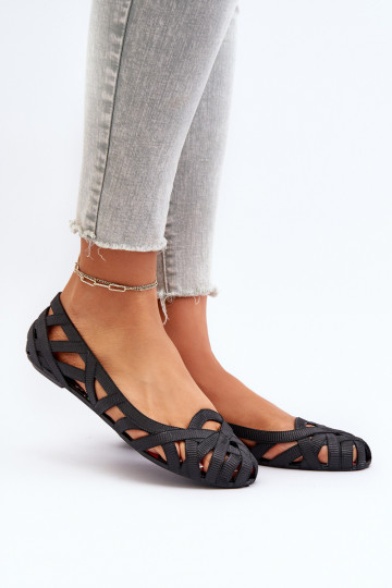 Rubberen ballerina's in de kleur zwart Salam 2