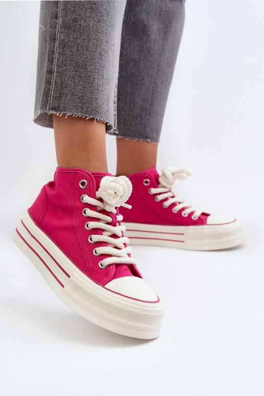 Casual schoenen met een platform in de roze kleur Aineri Casual schoenen met een platform in de roze kleur Aineri