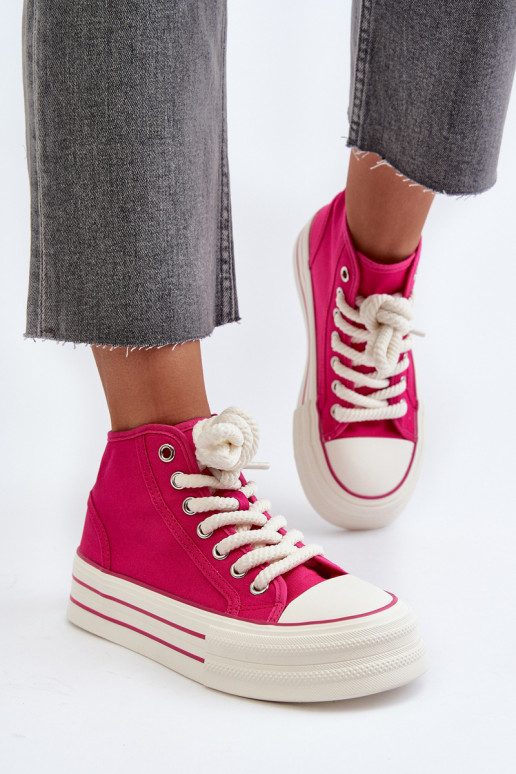 Casual schoenen met een platform in de roze kleur Aineri Casual schoenen met een platform in de roze kleur Aineri