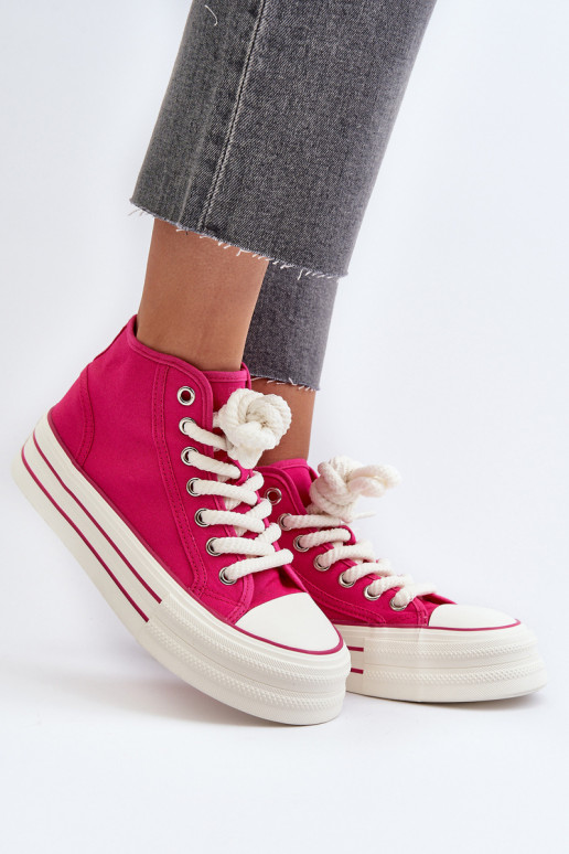 Casual schoenen met een platform in de roze kleur Aineri Casual schoenen met een platform in de roze kleur Aineri