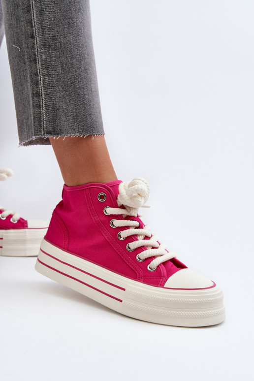 Casual schoenen met een platform in de roze kleur Aineri Casual schoenen met een platform in de roze kleur Aineri