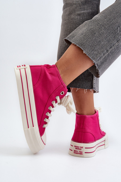 Casual schoenen met een platform in de roze kleur Aineri Casual schoenen met een platform in de roze kleur Aineri
