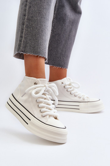 Casual schoenen met een platform in de witte kleur Aineri