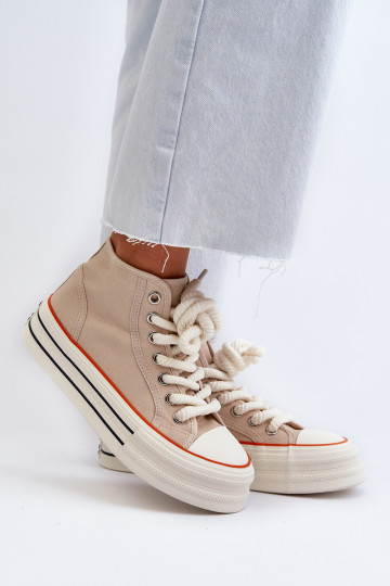 Casual schoenen met een platform beige Aineri