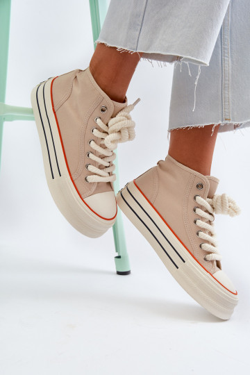 Casual schoenen met een platform beige Aineri 2