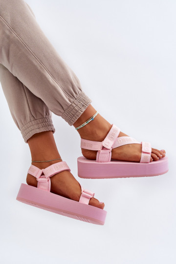 Damessandalen met platform Big Star NN274A529 roze kleur 2