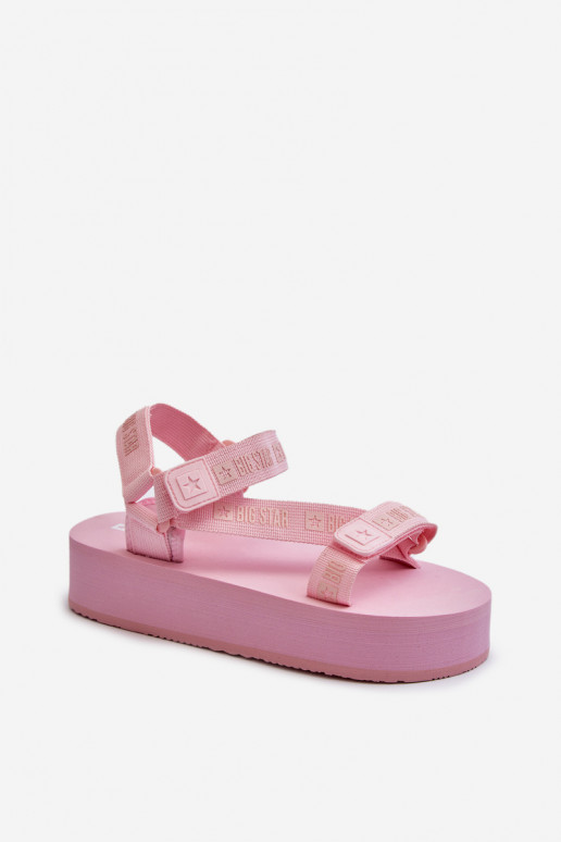 Damessandalen met platform Big Star NN274A529 roze kleur