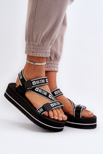 Damessandalen met platform Big Star NN274A525 zwarte kleur